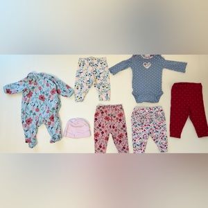 baby girl bundle 0-3 Months 7 PIECE set New pants
